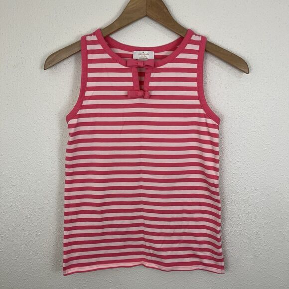 kate spade Other - Kate Spade Double Bow Tank Top Girls Size 12 Bubble Watermelon Pink Stripe